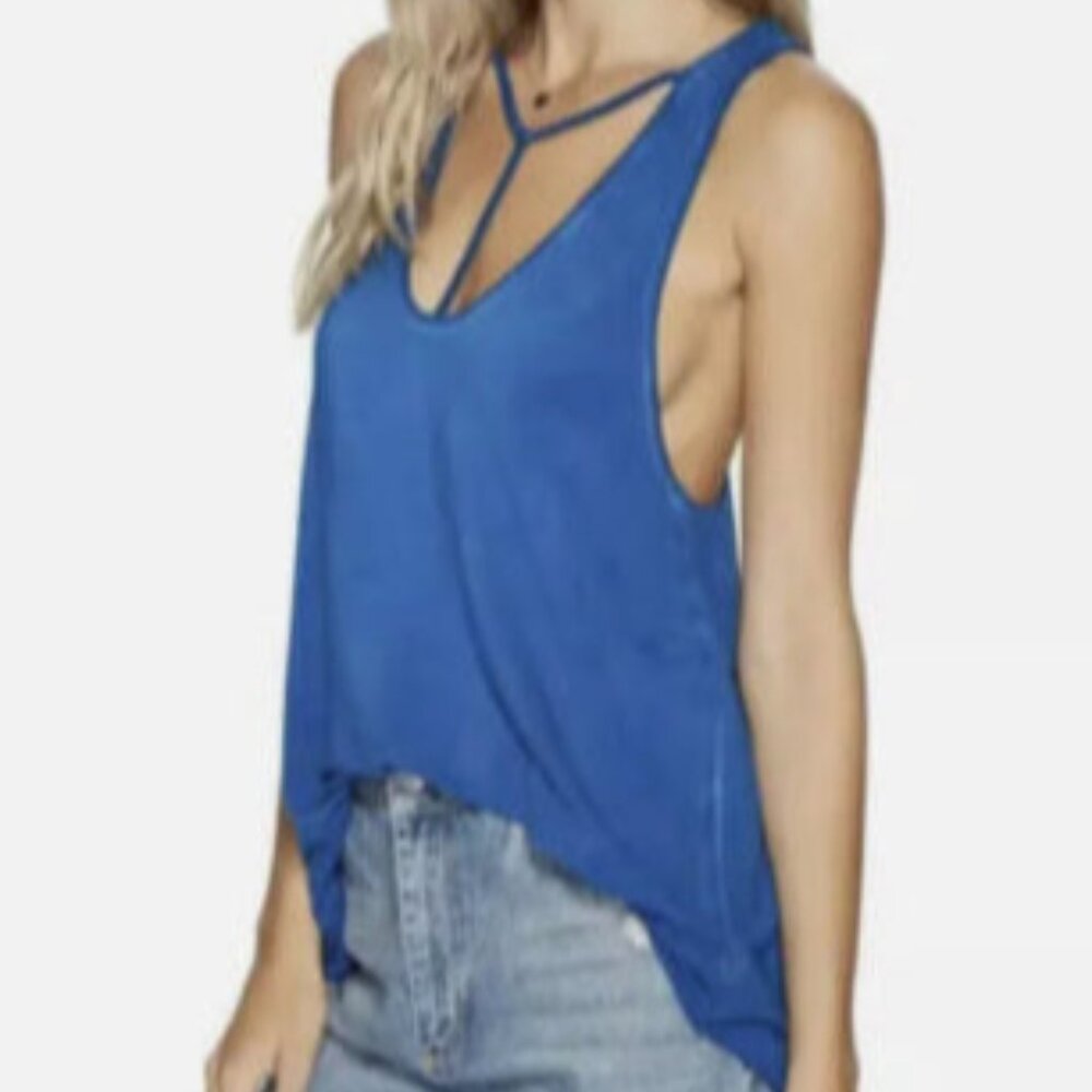 WE THE FREE PEOPLE blue "Amelia" Y-Strap NWOT tank